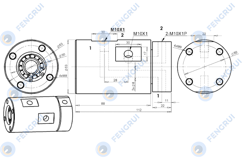 Y2X6A型两通路气动旋转接头图纸.png